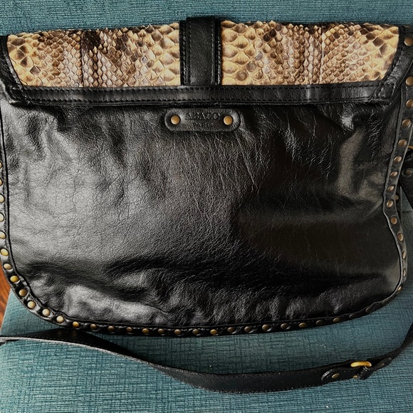 🖤ABACO black leather and python shoulder bag NEW - Picture 5 of 6